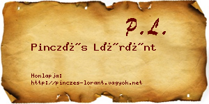 Pinczés Lóránt névjegykártya