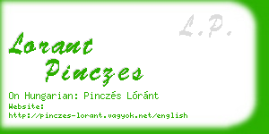 lorant pinczes business card