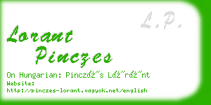 lorant pinczes business card